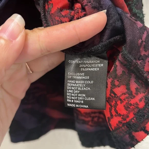 Caleaas boho style multicolor mix media tunic length 3/4 sleeve top - Picture 10 of 16